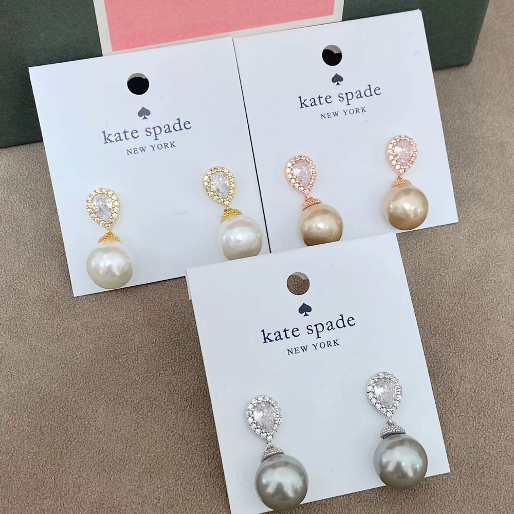 kate spade White Pearl Teardrop Earrings